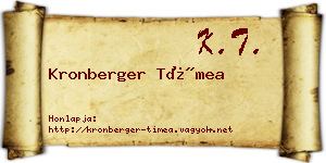 Kronberger Tímea névjegykártya